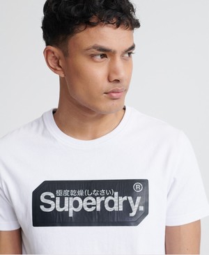 Superdry Core Logo Tag Férfi Pólók Fehér | GPTRO2184